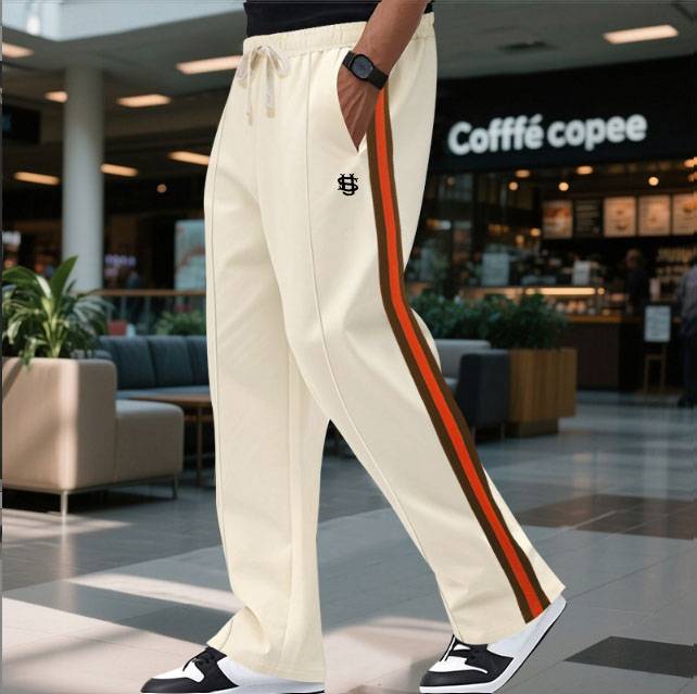 Men’s Hip-Hop Flared Pants – American Retro Stripe Joggers | Elastic Waist Casual Trousers