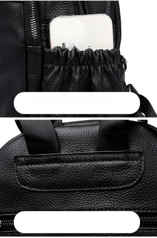 Nova bolsa de couro feminina com pingente de urso e ombro duplo, grande capacidade_voghion.com