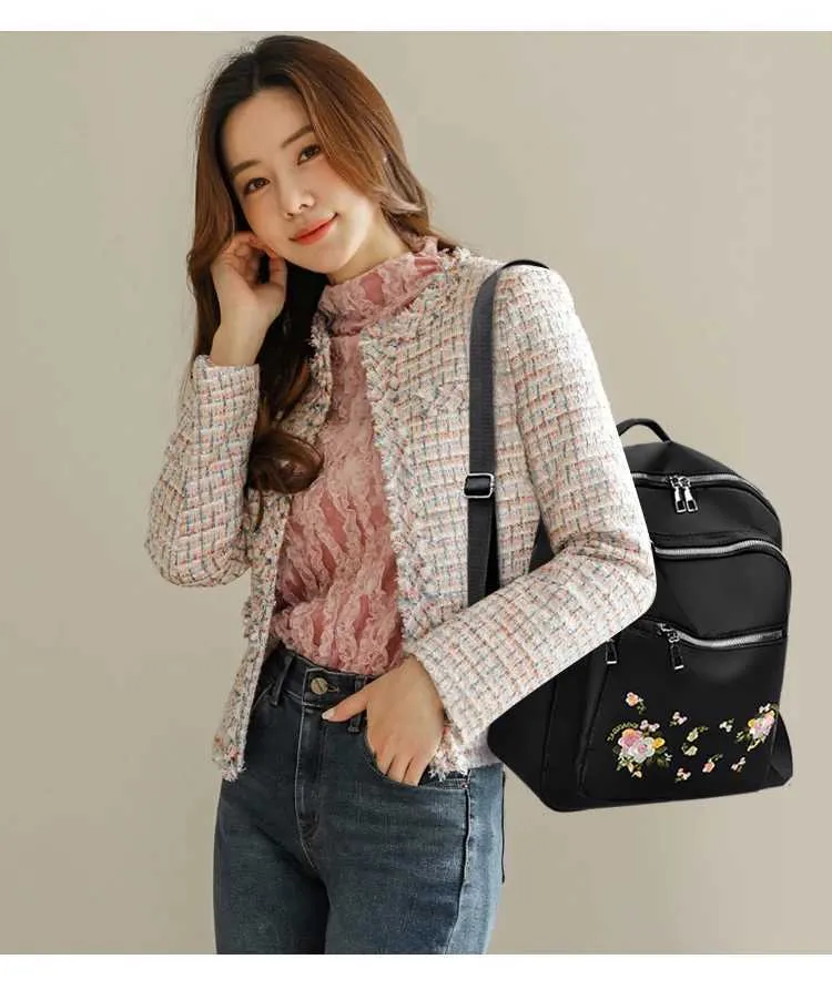 Sac à dos d'école pour adolescentes, sacs à bandoulière, Mochila Feminina, sacs à dos pour femmes, en nylon, imperméable, décontracté, pour femmes_voghion.com