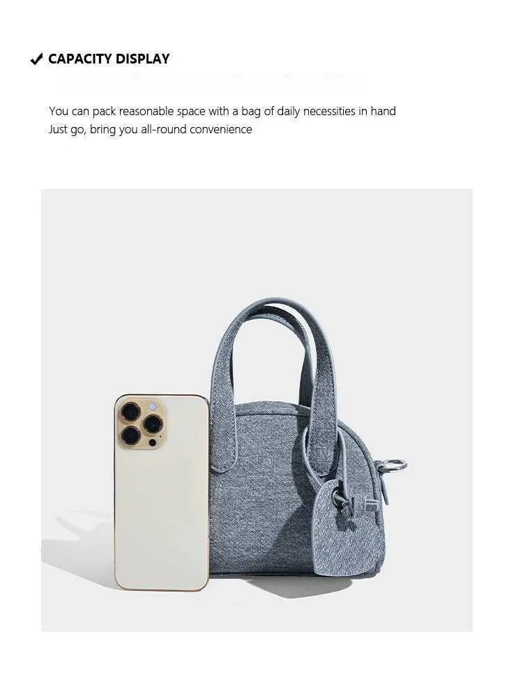 Strukturierte Damen-Denim-Handtaschen, solide, große Kapazität, lässige Schultertasche, weibliche Pendeltasche, vielseitige Umhängetasche, Jeans_voghion.com
