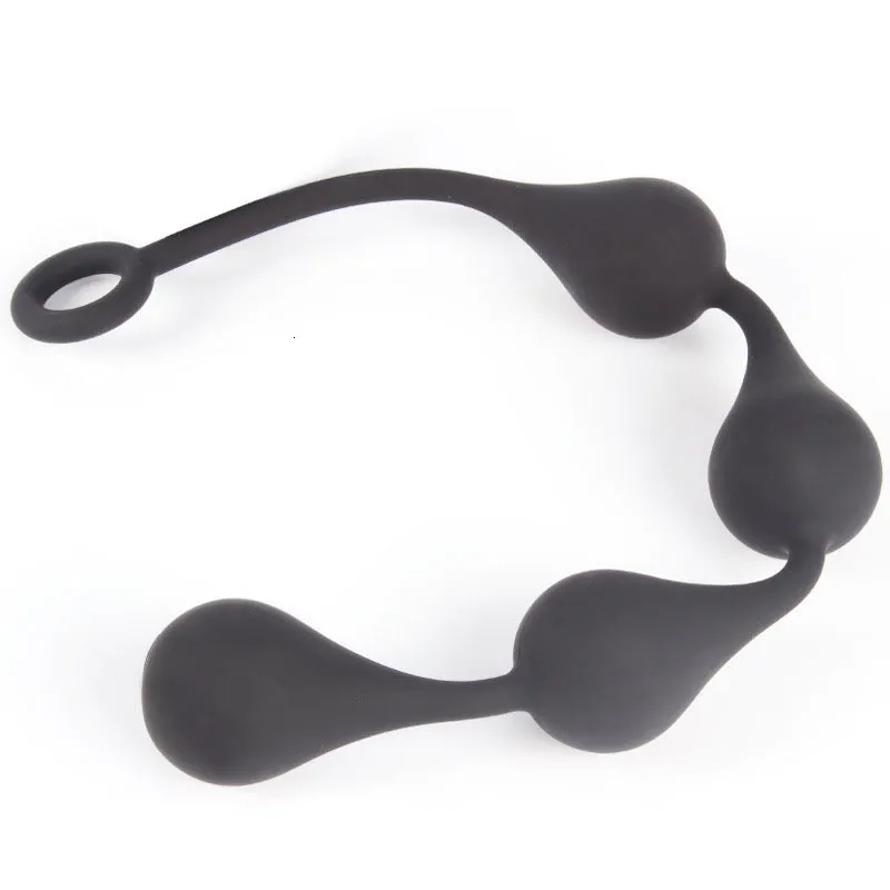 Juguetes anales de silicona con cuentas grandes, tapón sexual largo, anales, bolas, dilatador de ano, extensor, masajeador de próstata para Gay M_voghion.com