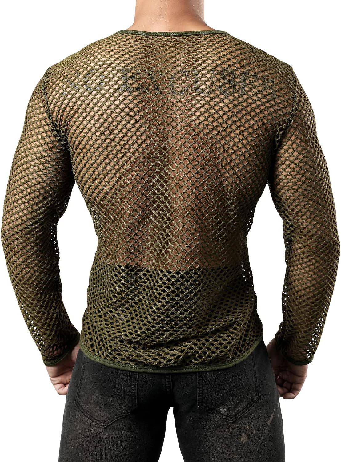 Nuovo pullover estivo con scollo rotondo traforato, top a maniche lunghe, felpa con cappuccio oversize larga e traspirante in rete da pesca, da uomo_voghion.com