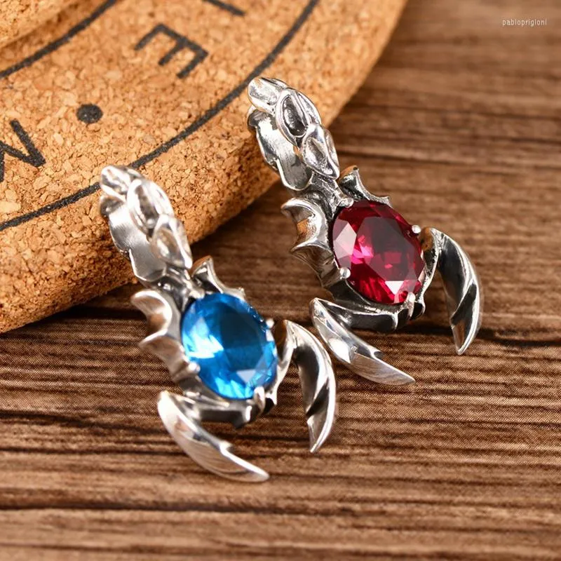 Catene Nero Argento Gioielli All'ingrosso Sterling Retro Scorpione Scorpione Strass Ciondolo Regali_voghion.com