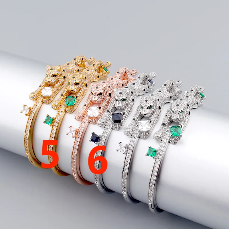 Men's Leopard Cuff Bangle With Cubic Zirconia Fine Jewelry Set_voghion.com