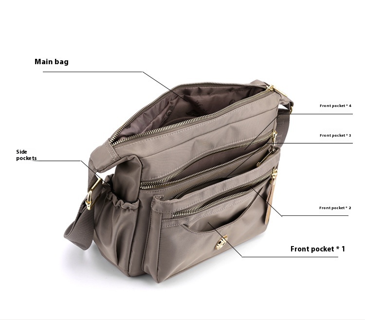 Borsa a tracolla donna multitasche grande borsa a spalla in nylon_voghion.com