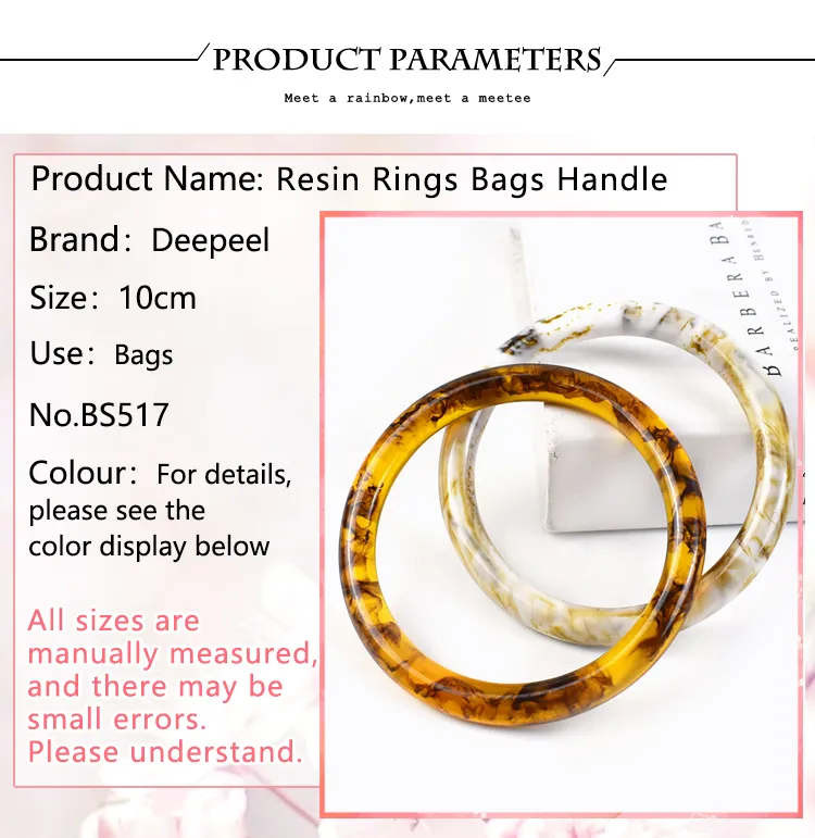 2 Stück = 1 Paar Deepeel 10 cm Harzring Taschengriff Mode Runde Griffe Nähklammern Handtaschen Handarbeit DIY Handwerk_voghion.com
