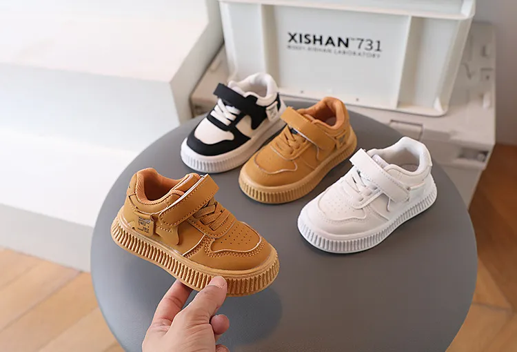 Children's Thin Bottom Plate Spring And Fall New Boys Velcro Low-top Girls White Tide Children's Shoes Sizes US6C-US13C_voghion.com