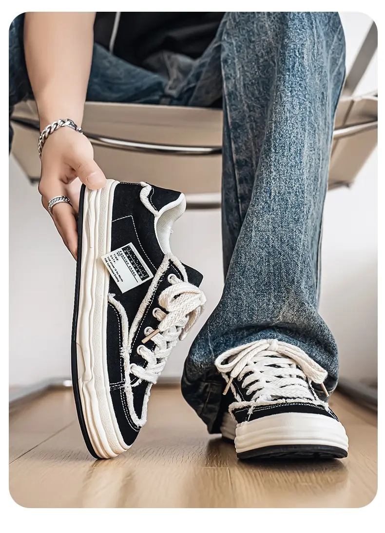 Męskie buty płócienne VASIBAEN, nowy styl na lato 2026, uniwersalne koreańskie buty sportowe na grubej podeszwie, idealne dla studentów_voghion.com