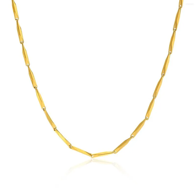 Melon Seed Kette Goldfarbene Edelstahlhalskette Mit S-anhänger_voghion.com