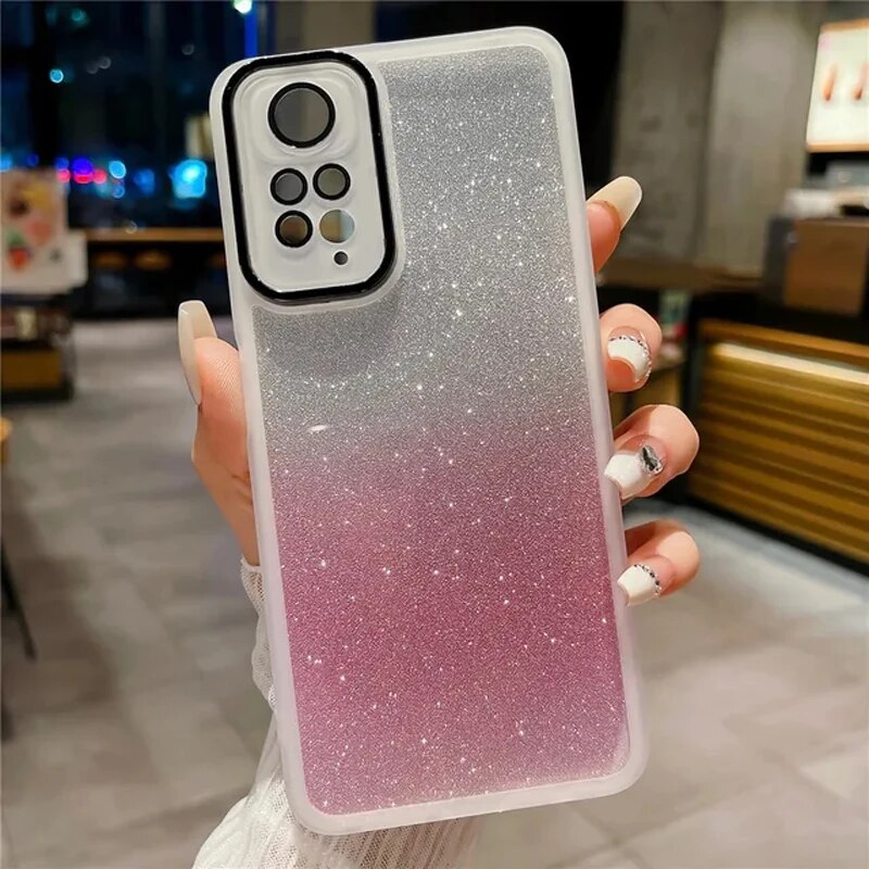 Glitter Gradient Silicone Case For Xiaomi Redmi 13 PRO Note 12 pro 4G note12 11S 10pro A1 Lens Protetcor Soft Cover_voghion.com