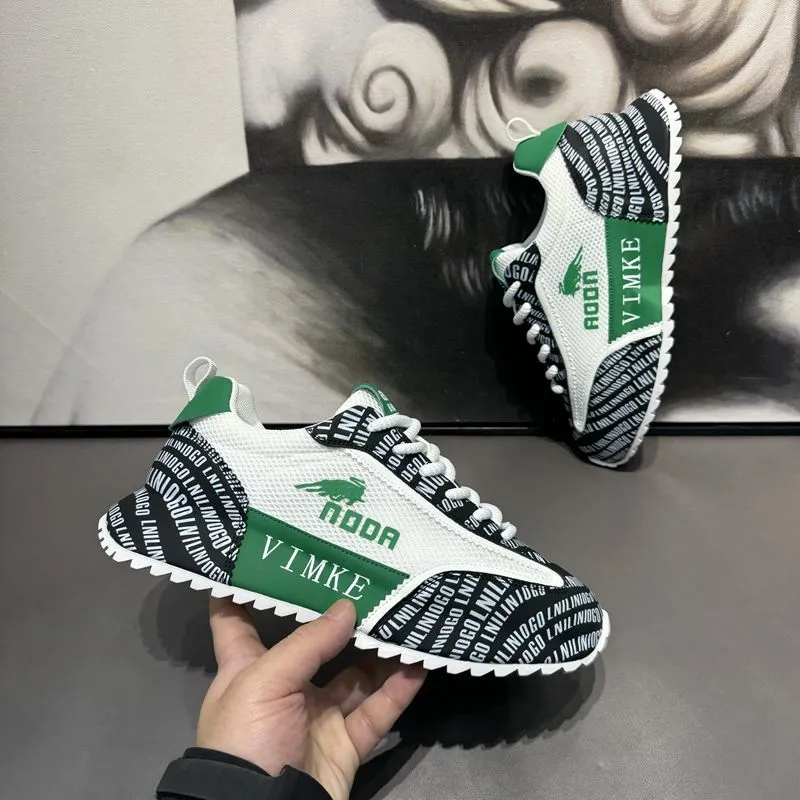 Men Handsome Good-looking Sneakers New Mesh Breathable Athleisure Versatile Shoes Red Free Shipping_voghion.com