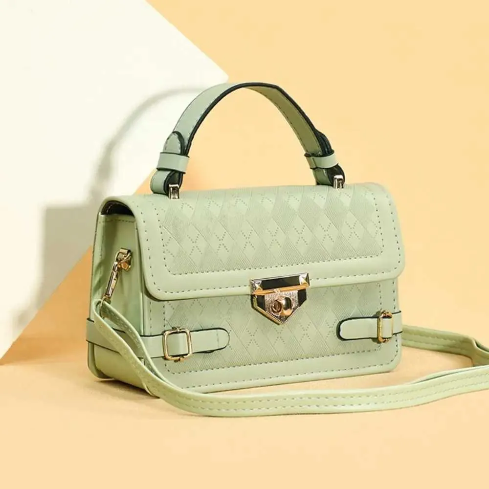 Lässige Mini-Plaid-Handtasche im koreanischen Stil, stilvolle Vintage-Quadrat-Handtasche, klassische einzelne Schultertasche, DailyC241214_voghion.com