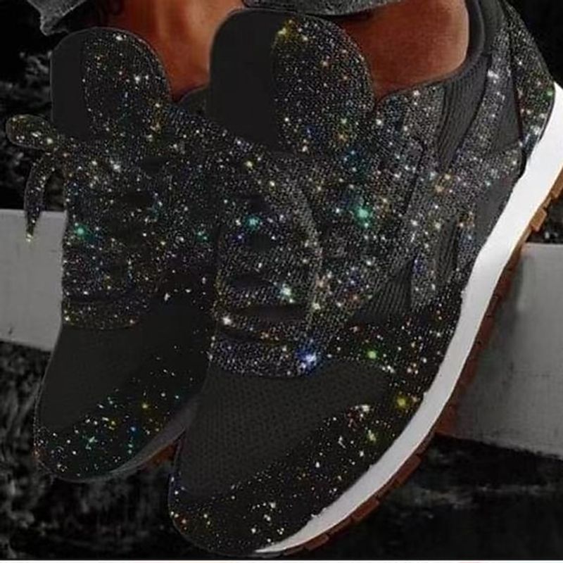 Neue Damen Sportschuhe mit Pailletten in Übergröße, BG-Turnschuhe, flacher Absatz, runde Zehenpartie, Sport- und Freizeitschuhe, C0130_voghion.com
