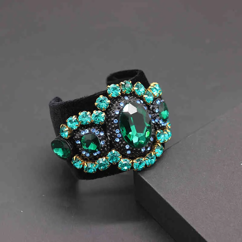 Crystal Rhinestone Cuff Bracelet Geometric Woven Ladies Jewelry_voghion.com