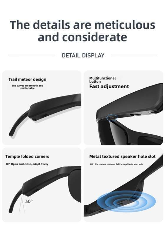Intelligente Bluetooth-bril met oordopjes M6Pro-zonnebril, zwart Technologie Beengeleiding Buiten Fietsen En_voghion.com