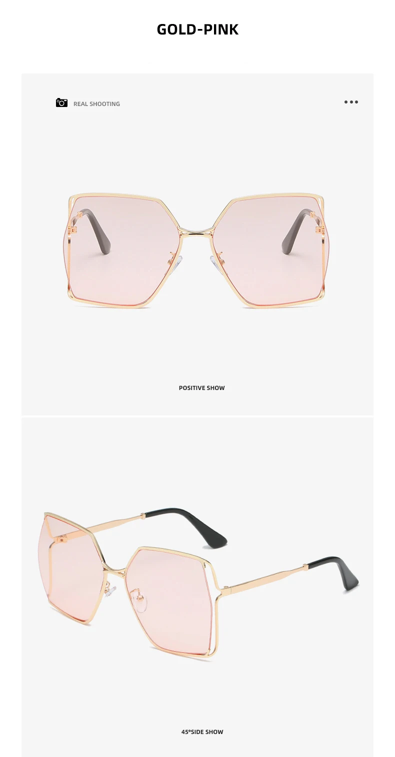 Gradient Oversized Square Sunglasses For Women Vintage Y2k Style_voghion.com