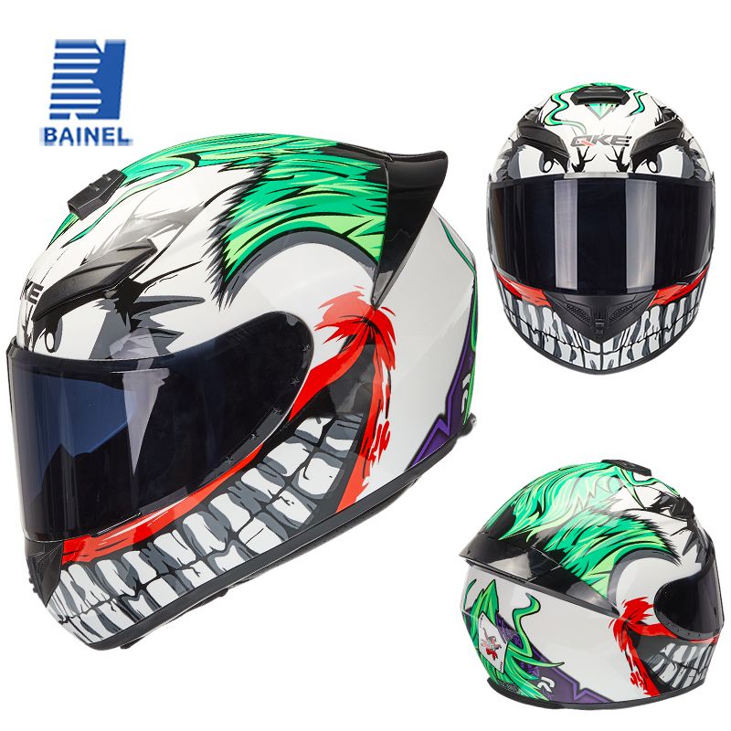 Motorcycle Clown Full Face Racing Motocross Helmet Flip Up Moto Adult Motorbike Street Touring Riding Casco Cte_voghion.com