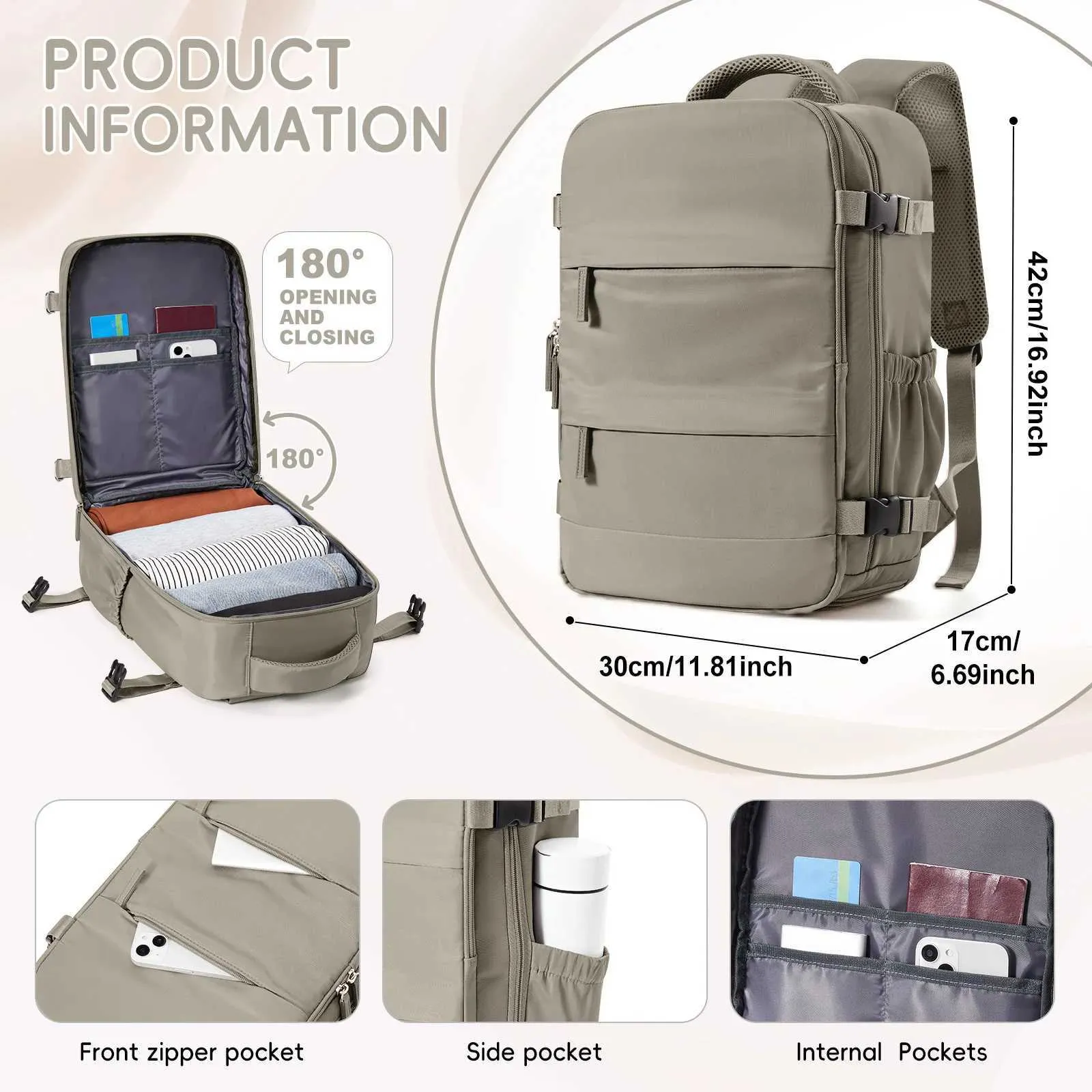 15,6 Zoll Laptoptasche für Herren, Executive Work, Ryanair, 40 x 20 x 25, vakuumverpackter Reiserucksack, Rucksack für Kurzreisen, C241031_voghion.com