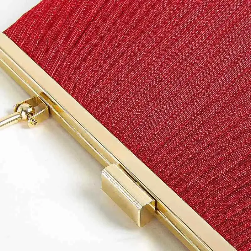 Heißer Verkauf Mond Aprikose Abend Kupplung Partei Kette Schulter Tasche Weibliche Pailletten Hochzeit Geldbörse Handtasche für WomenC241211_voghion.com