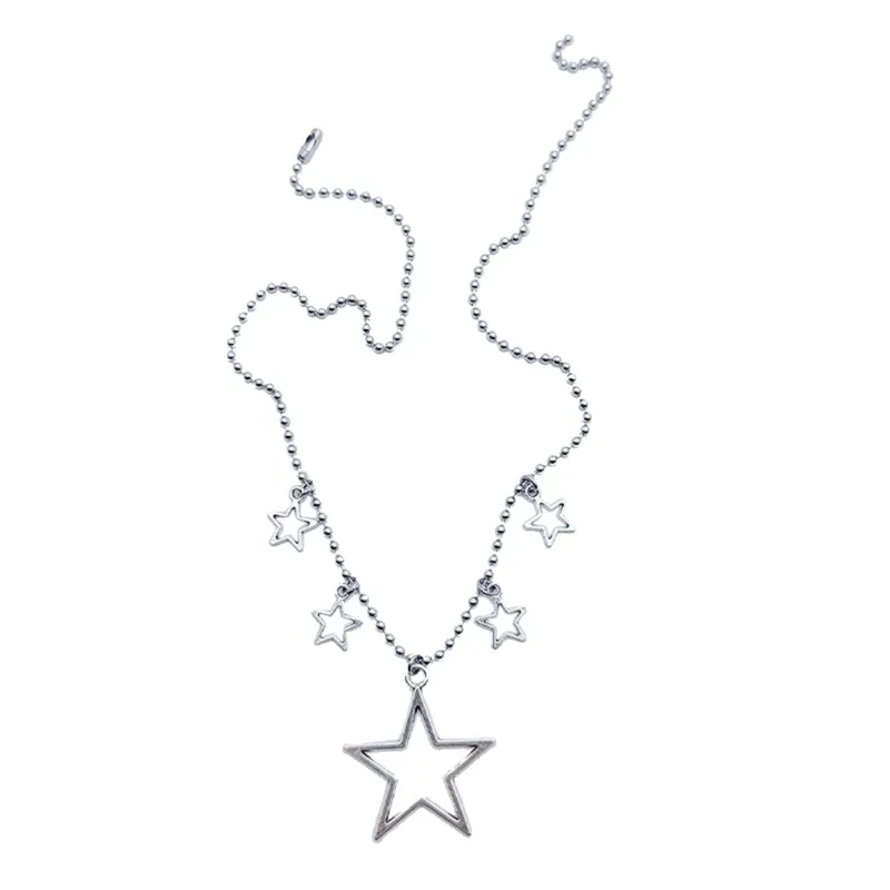 Ketten Perlen Kette Hohl Stern Schlüsselbein Stilvolle Elegante Fringe Halskette Geschenk N2UE_voghion.com