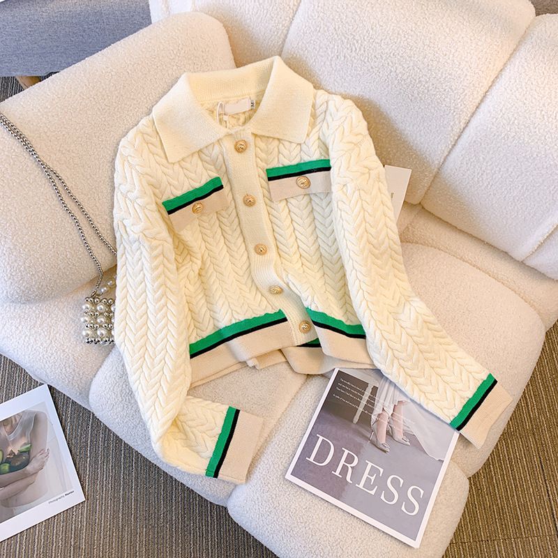 Women's Clothing Knitted new style women's autumn temperament casual fashion wide leg pants two piece suit lapel long_voghion.com