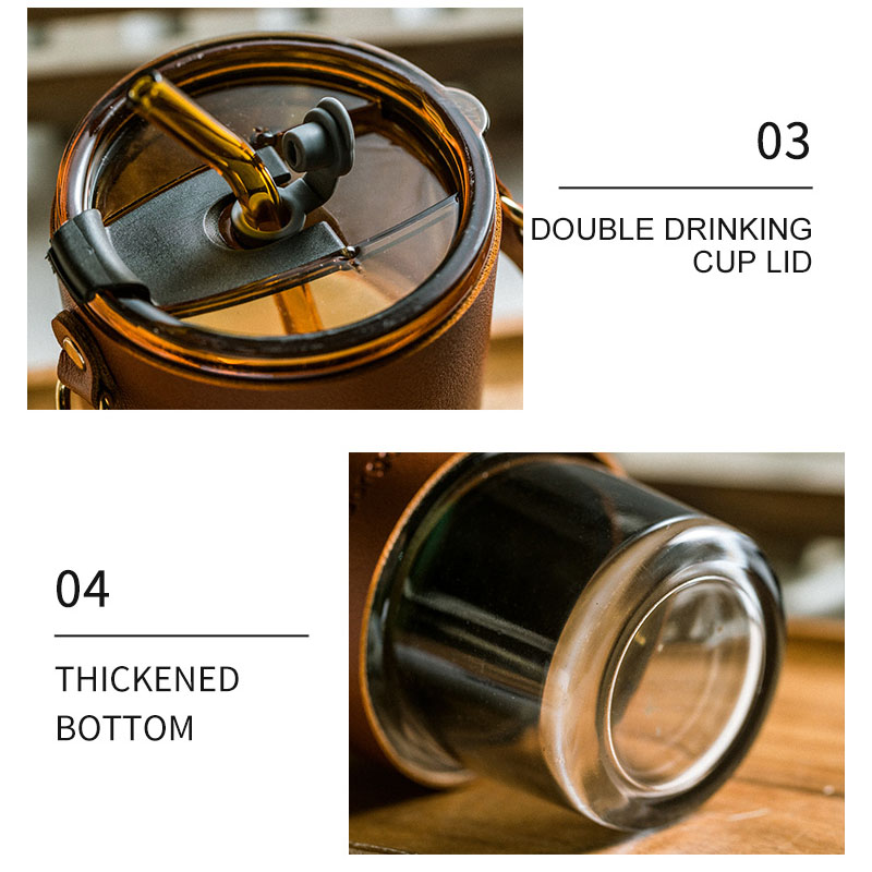 450 ML kaffemugg i glas med replock Halmvatten Mjölkjuice Värmebeständigt lock Glas Te Vin Dryckesgods Glas Tumlare_voghion.com