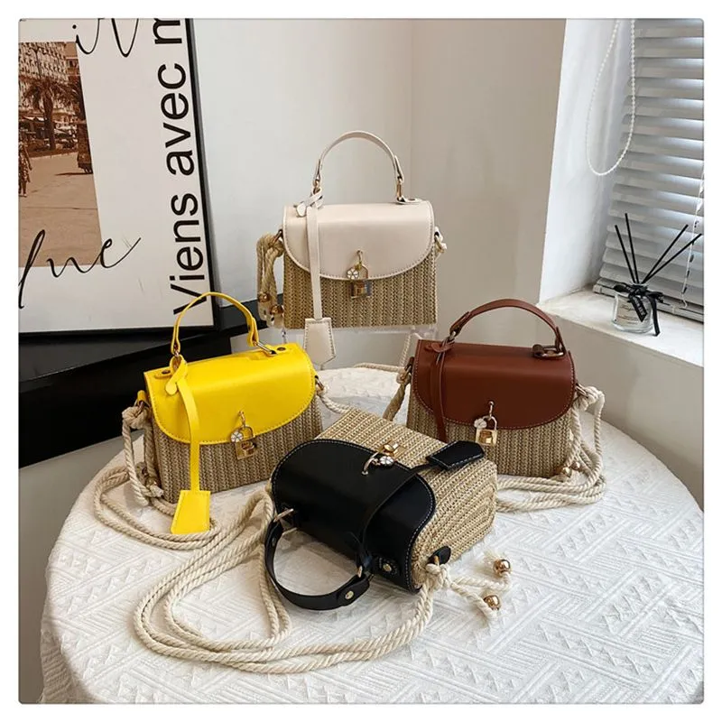 Woven Single Shoulder Crossbody Bag Premium Texture Small Square_voghion.com