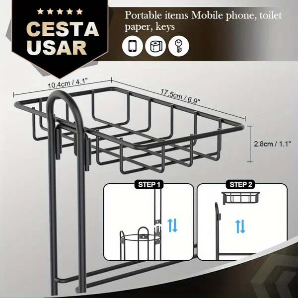 Supporto per carta igienica, supporto per carta igienica nero, supporto per rotolo di carta igienica in acciaio inossidabile antiruggine, supporto da pavimento per bagno_voghion.com