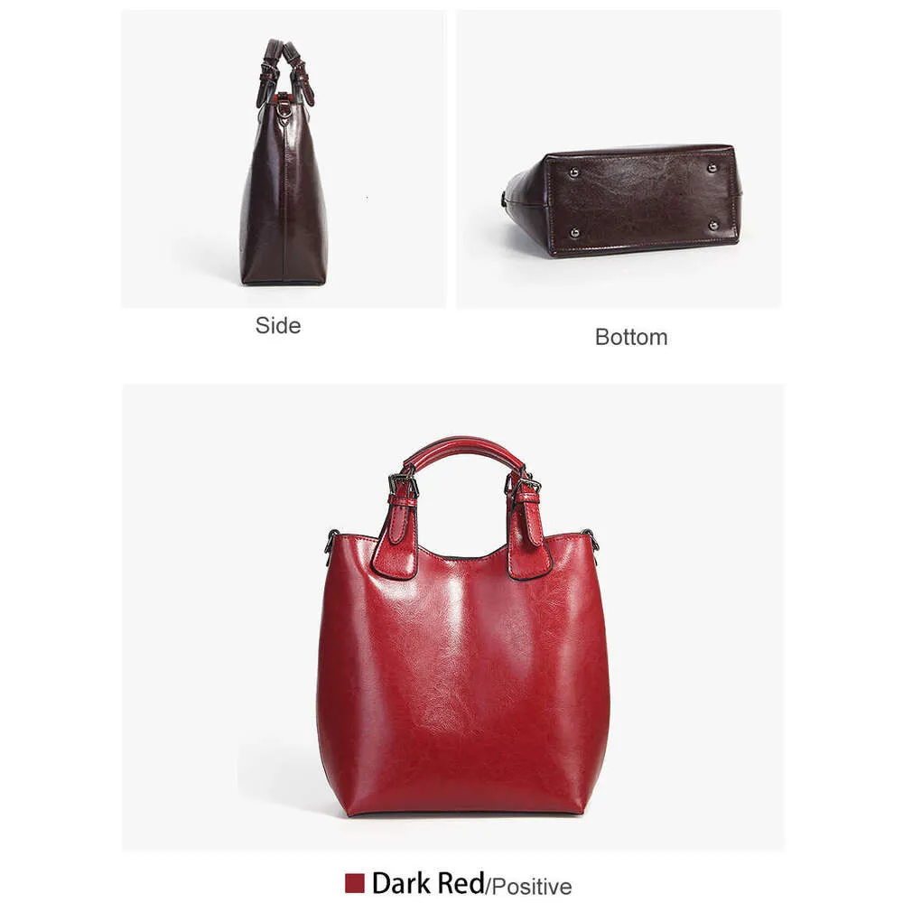 Zncy 100% Gnuin Lathr -käsilaukku Rtro Coff Women Casual Tot Buckt Bag Classic Black Lady Crossbody Mssngr_voghion.com