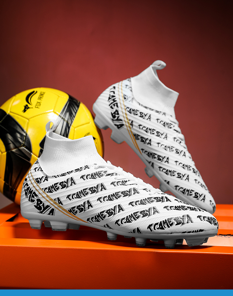 Männer Outdoor Hot Sale Ultraleicht Fussballschuhe High-Top FG/TF Professionell Laang Spikes Knöchel Unisex Komfort Fussball_voghion.com