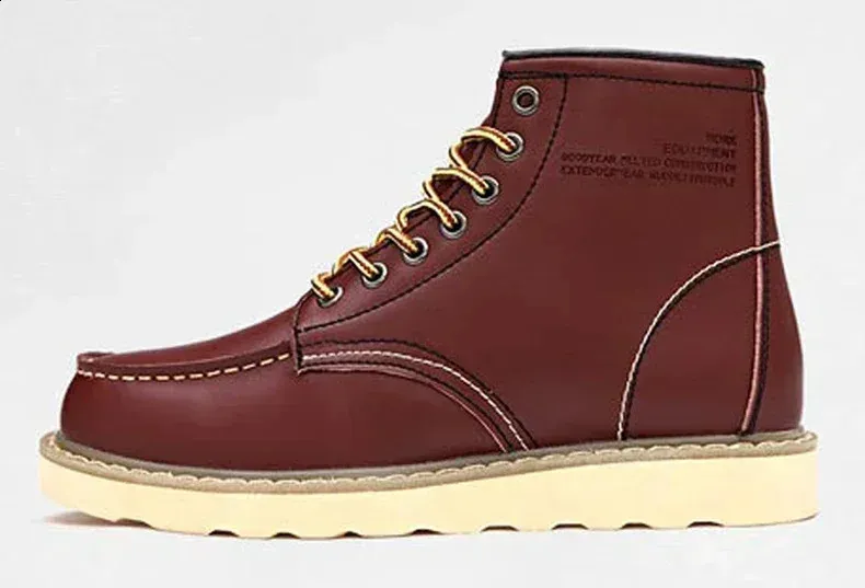 Wanter Lieder Männer Waarm Männer Schnéi mat Pelz Waasserdicht Handgemaachte Knöchelstiefelen Rutschfest Héich Top Männer Aarbechtsschuhe 240830_voghion.com