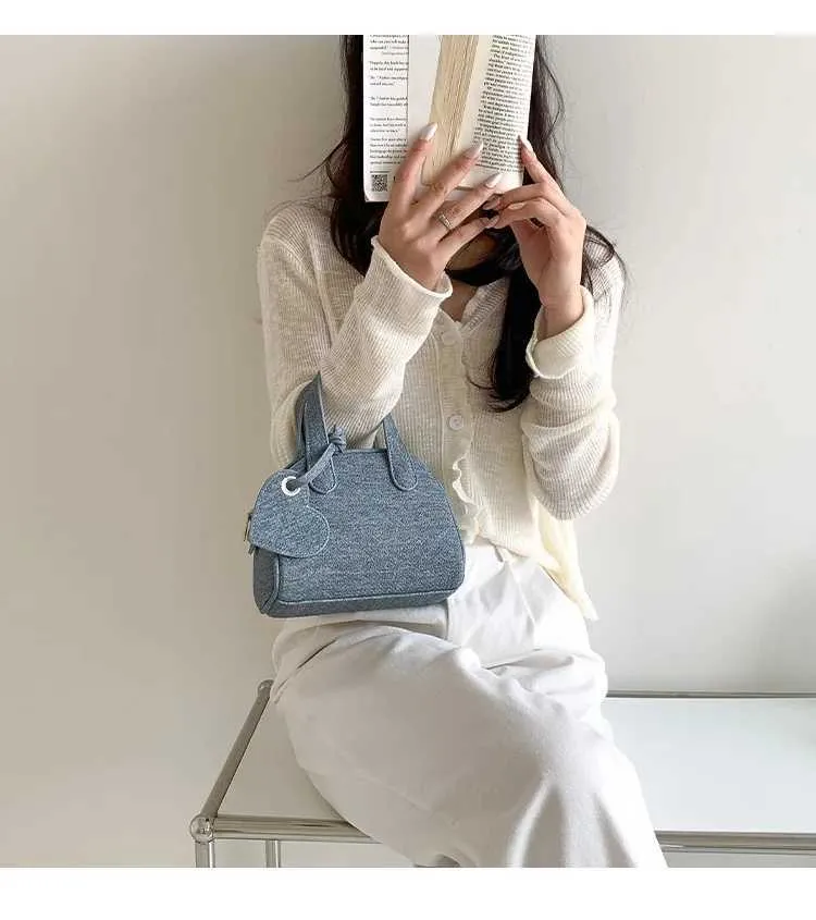 Strukturierte Damen-Denim-Handtaschen, solide, große Kapazität, lässige Schultertasche, weibliche Pendeltasche, vielseitige Umhängetasche, Jeans_voghion.com