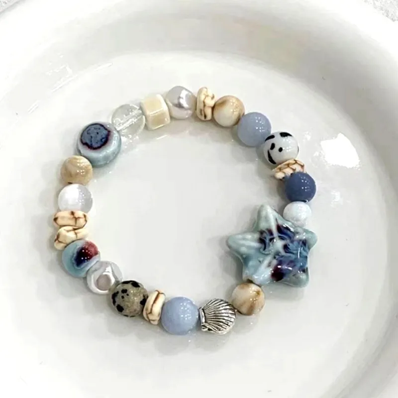 Charm Bracelet Adjustable Ocean Starfish Beaded Trendy Jewellery_voghion.com