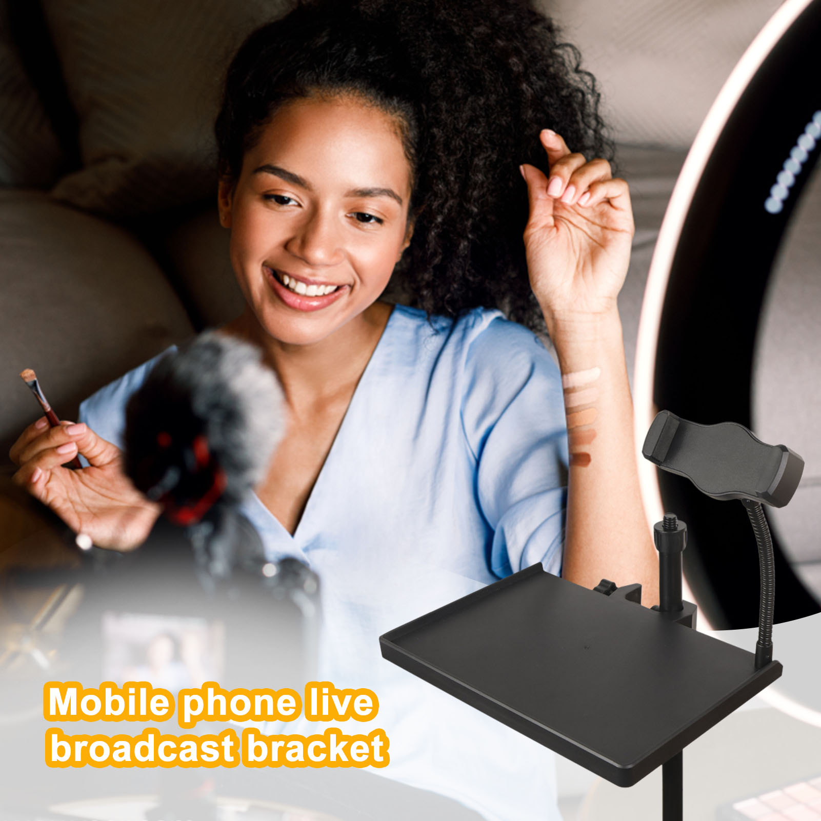 Soporte para micrófono, bandeja para tarjeta de sonido, soporte para guitarra, soporte para teléfono en vivo, abrazadera ajustable, accesorios para instrumentos eléctricos_voghion.com