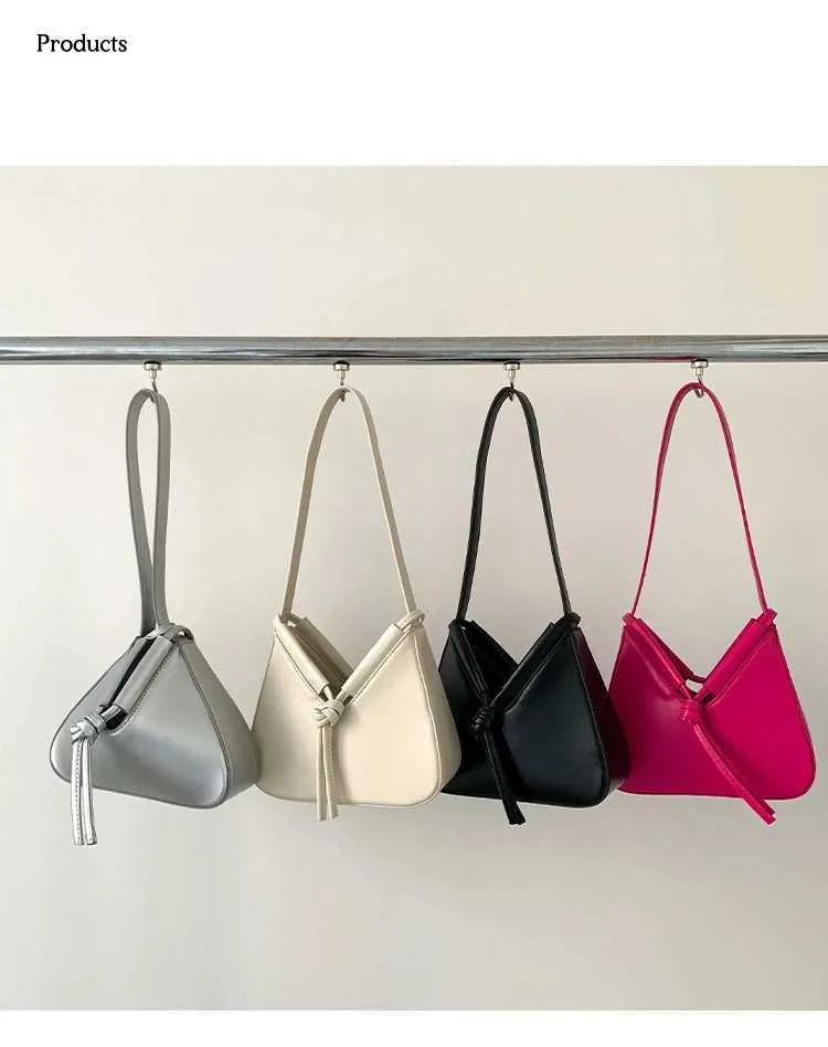 Triangle Shoulder Bag Women Leather Foldable Small Crossbody Bag_voghion.com