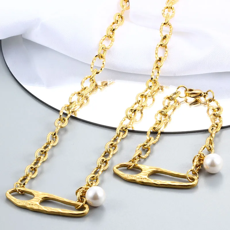 Cadenas de moda de acero inoxidable color plata regalo redondo bola blanca mujeres hombres cerradura llave UN 50 8 mm cuentas colgantes collar_voghion.com