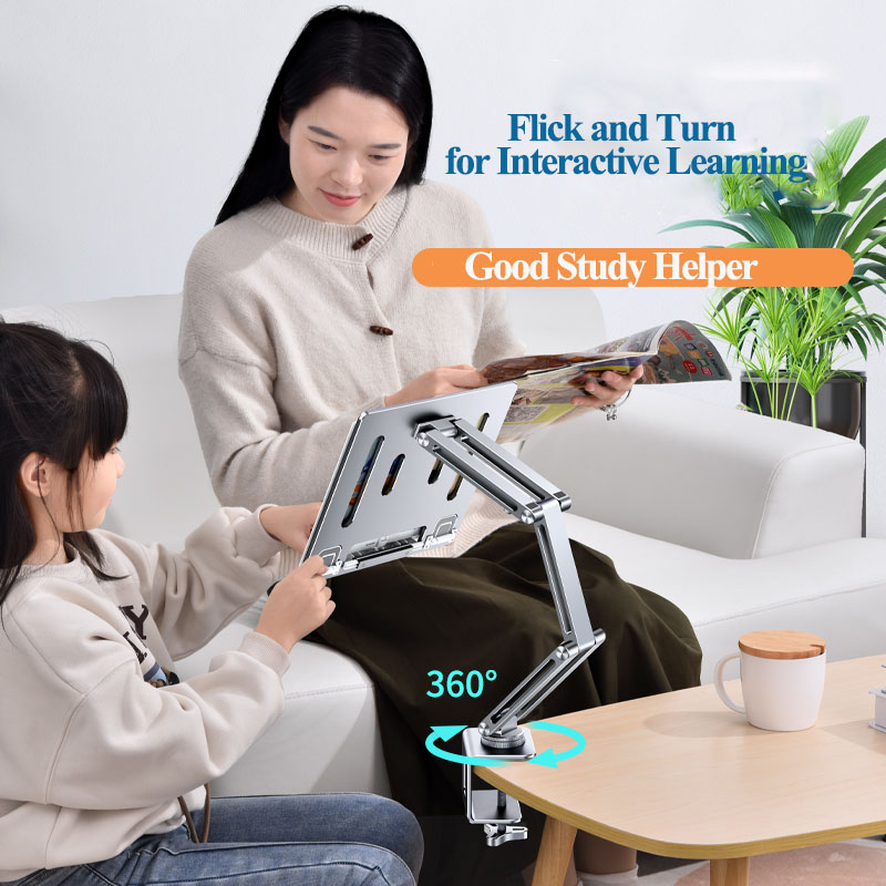 Support pour ordinateur portable rotatif à 360 °, support de tablette, support de livre, support de bureau réglable en hauteur, support paresseux_voghion.com