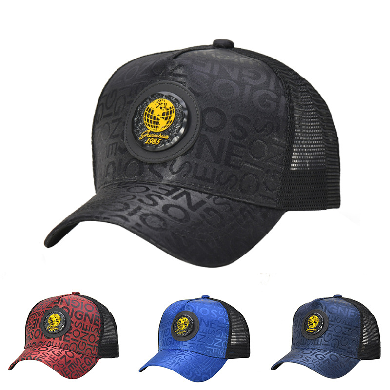 Pălărie versatilă la modă pentru bărbați, cu etichetă imprimată cu alfabet european, model baseball i, stil hip hop, cu limbă de rață_voghion.com