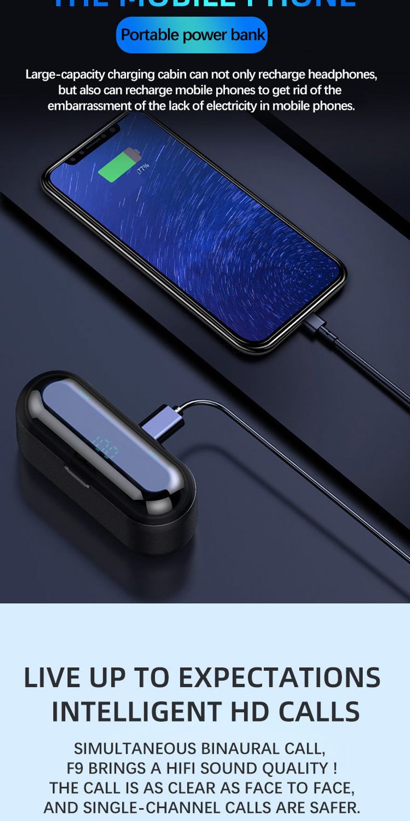F9TWS Mini 5.0 Touch True Wireless Bluetooth Headphones Display Digital Two In Ear Waterproof Sport_voghion.com
