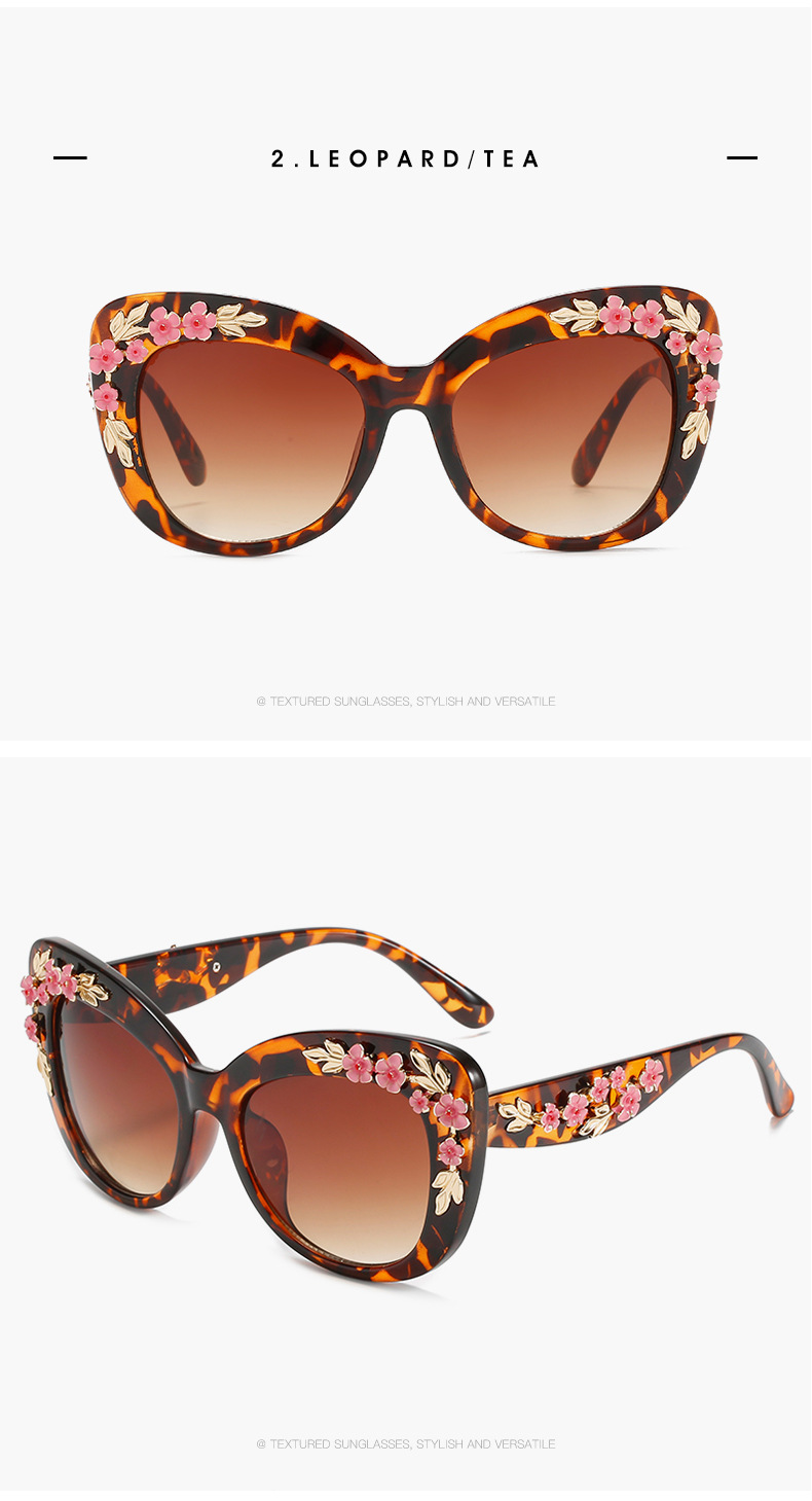 Baroque Modern Vintage Cat Eye Sunglasses Women Designer Sun Glasses Fashion Pink Shades Female Flower Decoration_voghion.com