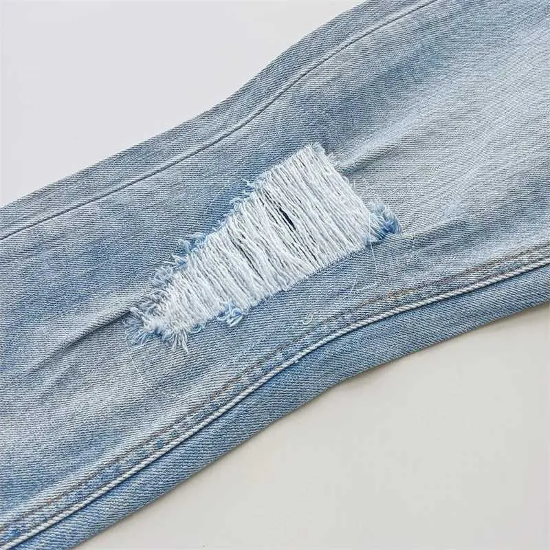 Black Blue Fashion Men KSUBI Cross Jeans Brand High Street Hole Trend Low Rise Skinny Denim Pants Ripped Frayed_mkmklike.com