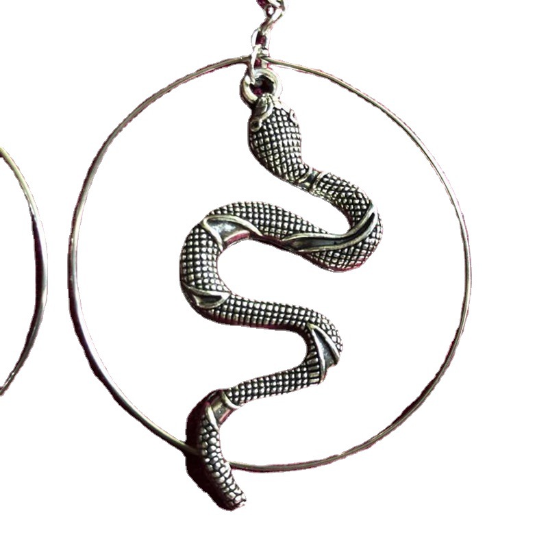Personality exaggerated snake shape snake element earrings_voghion.com