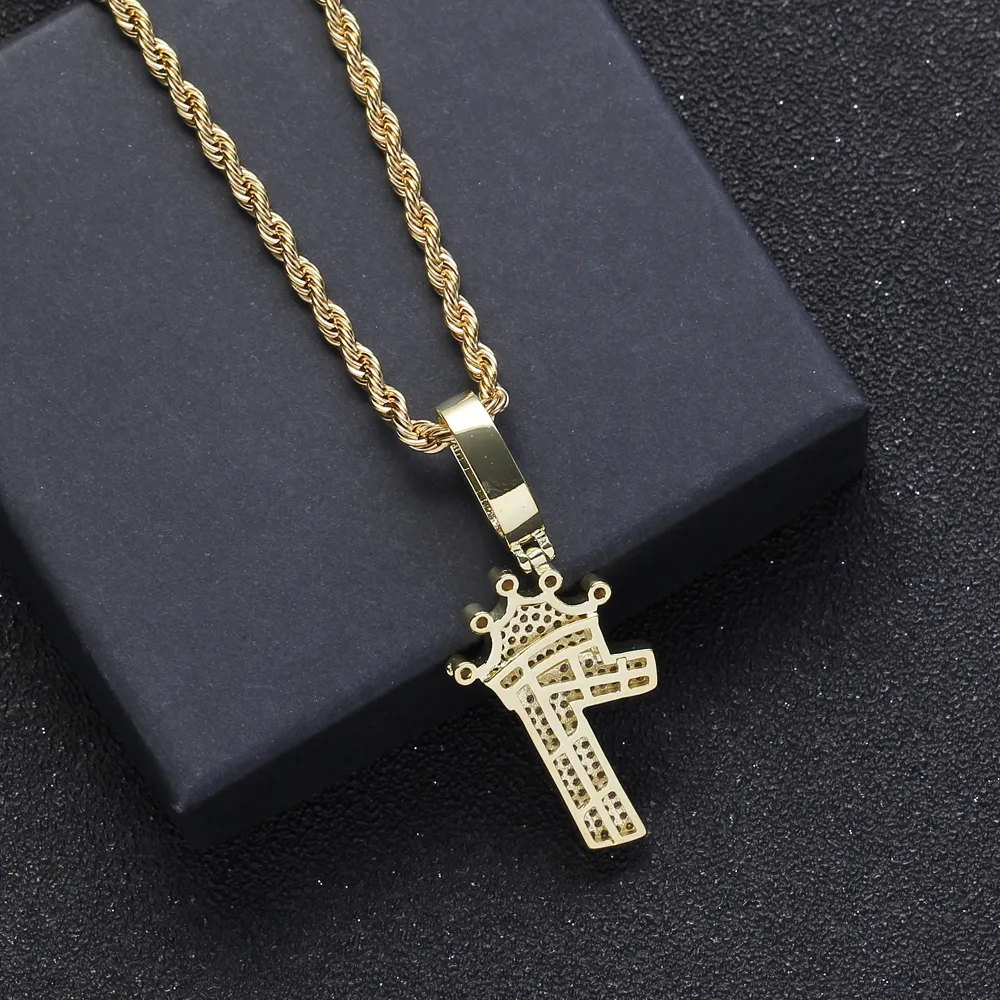 Pendant Necklaces Bling Hip Hop 7 Brass Micro Pave With CZ Stones Necklace Jewelry For Men And Women CN021_voghion.com