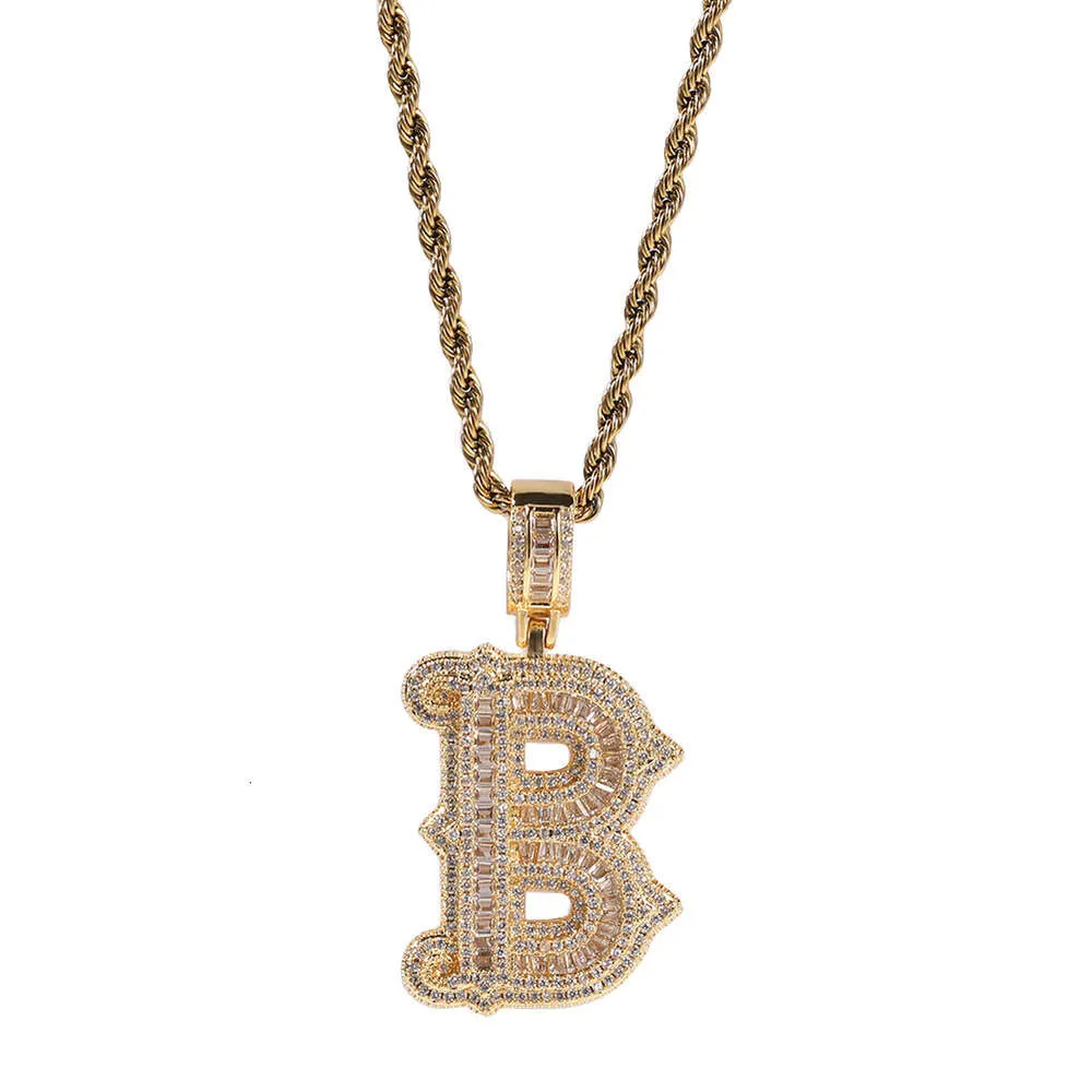 Collana con lettera Hip Hop, cristallo, spine di zucchero, rosa, gioielli, 26 lettere inglesi, GRA, moissanite, diamante, oro, argento sterling_voghion.com