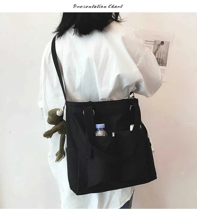 Xierya Borsa a tracolla da donna Borsa semplice con cerniera alla moda Borsa a tracolla impermeabile di grande capacità Borsa per studenti_voghion.com