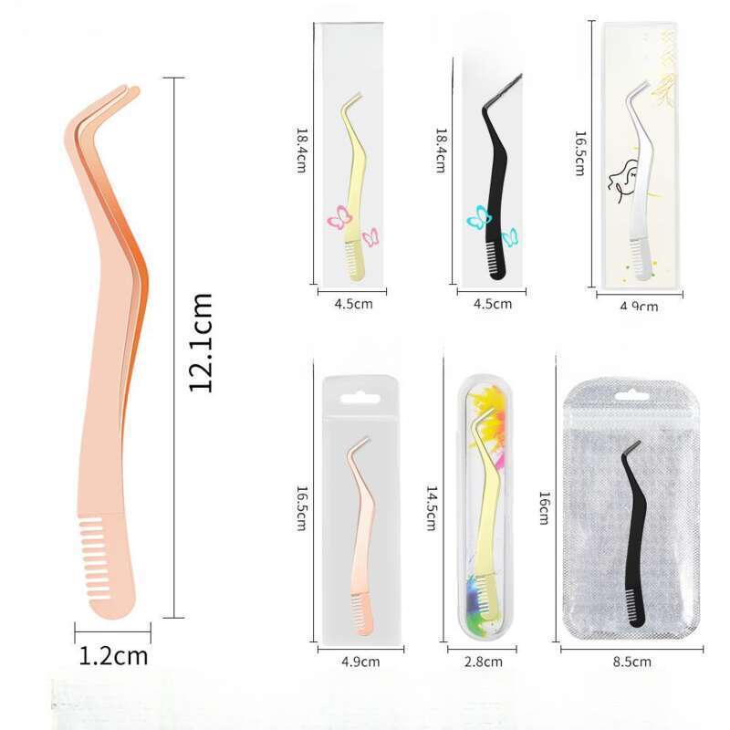 Roestvrijstalen zevenkammige pincetverlengingen valse clip boog wimperassistent schoonheidsspecialiste_voghion.com