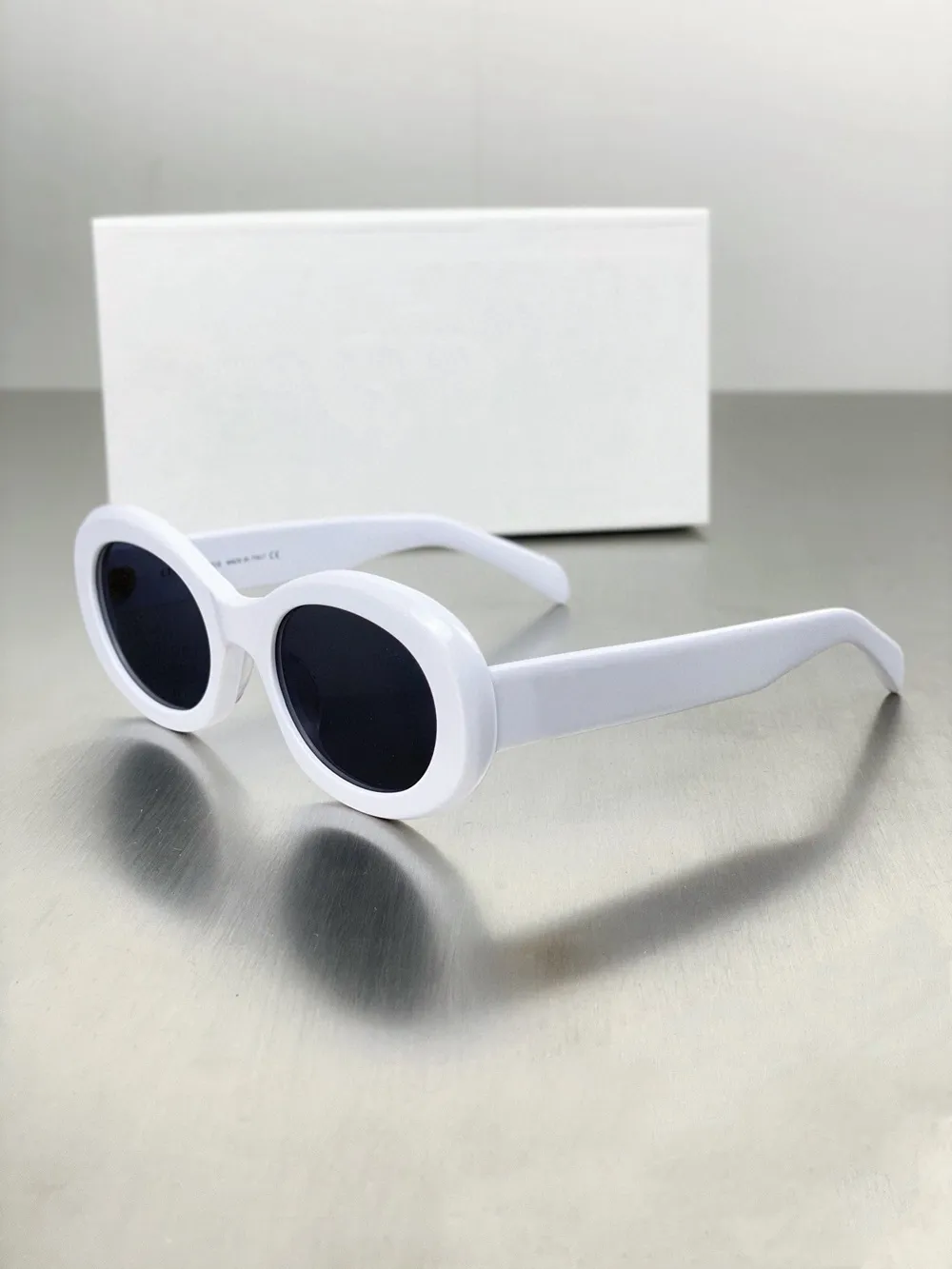 Sonnenbrille Frankreich Vintage für Frau Designer Sexy Cat Eye G Oval Acetat Schutzbrille Autofahren Damen_voghion.com