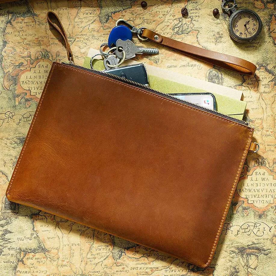 11*7 zoll Echtes Leder Aktentasche Business Computer Hülse Fall Mode Brieftasche Tablet Für Ipad Schützen Abdeckung Tasche_voghion.com