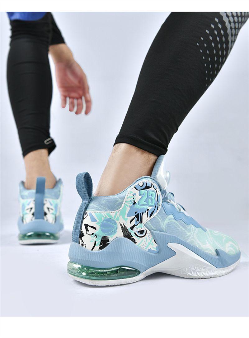 Neue High-Top-Basketballschuhe Herren aus Mesh-Gewebe, atmungsaktive Sportschuhe, rutschfeste Drehknopfschuhe für_voghion.com
