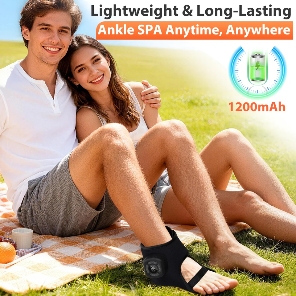 Kabelloses Knöchelmassagegerät Mit Wärme Vibration Und Kompression_voghion.com